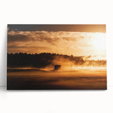 Rustic Wall Art - Golden Sunset Landscape with Misty Rural Scene