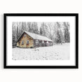 Rustic Wall Art - Snowy Winter Cabin in the Forest for Farmhouse Decor