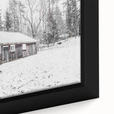 Rustic Wall Art - Snowy Winter Cabin in the Forest for Farmhouse Decor