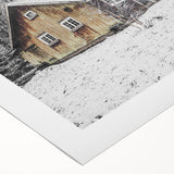 Rustic Wall Art - Snowy Winter Cabin in the Forest for Farmhouse Decor