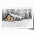 Rustic Wall Art - Snowy Winter Cabin in the Forest for Farmhouse Decor