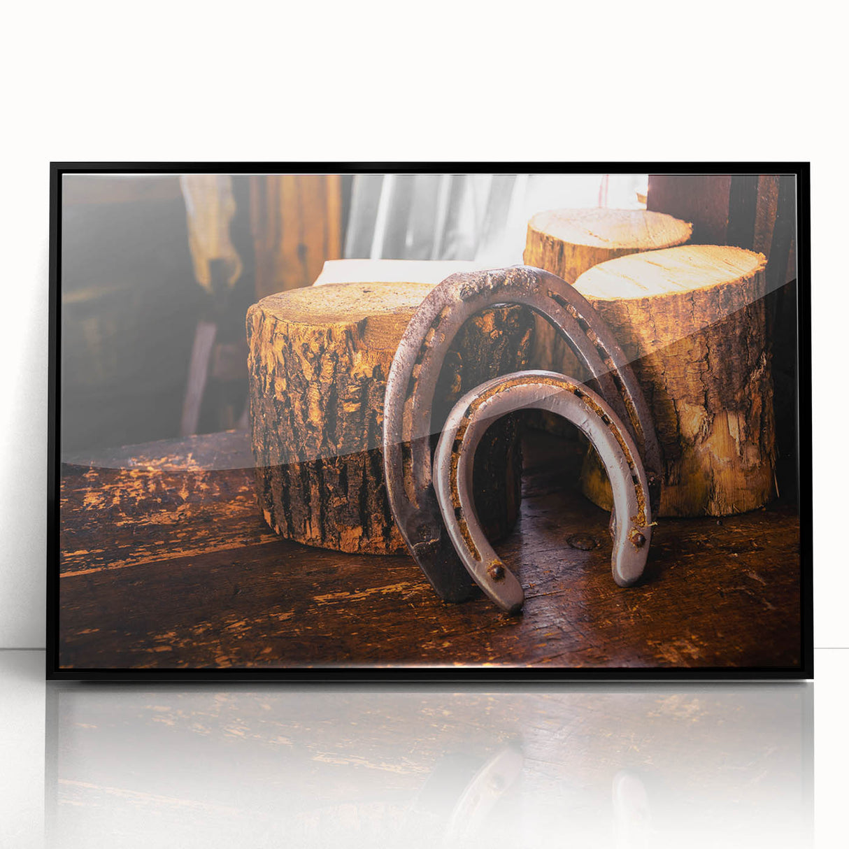 Rustic Wall Art - Horseshoes and Wood Rustic Decor for Farmhouse Charm