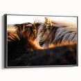 Rustic Wall Art - Close-Up of Horses with Warm Natural Lighting