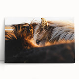 Rustic Wall Art - Close-Up of Horses with Warm Natural Lighting