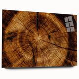 Rustic Wall Art - Tree Trunk Cross-Section with Natural Wood Texture