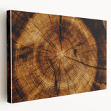 Rustic Wall Art - Tree Trunk Cross-Section with Natural Wood Texture