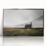 Rustic Wall Art - Isolated Church with Dramatic Sky in Rural Landscape