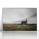 Rustic Wall Art - Isolated Church with Dramatic Sky in Rural Landscape