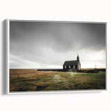 Rustic Wall Art - Isolated Church with Dramatic Sky in Rural Landscape