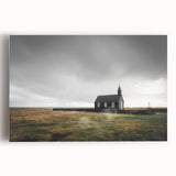 Rustic Wall Art - Isolated Church with Dramatic Sky in Rural Landscape