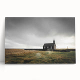 Rustic Wall Art - Isolated Church with Dramatic Sky in Rural Landscape