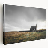 Rustic Wall Art - Isolated Church with Dramatic Sky in Rural Landscape
