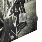 Rustic Wall Art - Vintage Wagon Wheel in Farmhouse Black and White
