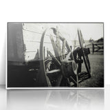 Rustic Wall Art - Vintage Wagon Wheel in Farmhouse Black and White