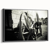 Rustic Wall Art - Vintage Wagon Wheel in Farmhouse Black and White