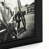 Rustic Wall Art - Vintage Wagon Wheel in Farmhouse Black and White
