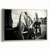 Rustic Wall Art - Vintage Wagon Wheel in Farmhouse Black and White