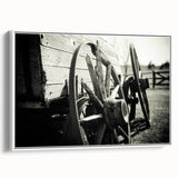 Rustic Wall Art - Vintage Wagon Wheel in Farmhouse Black and White