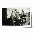 Rustic Wall Art - Vintage Wagon Wheel in Farmhouse Black and White