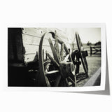 Rustic Wall Art - Vintage Wagon Wheel in Farmhouse Black and White