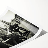 Rustic Wall Art - Vintage Wagon Wheel in Farmhouse Black and White