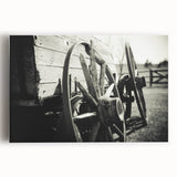 Rustic Wall Art - Vintage Wagon Wheel in Farmhouse Black and White
