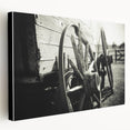 Rustic Wall Art - Vintage Wagon Wheel in Farmhouse Black and White