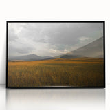 Golden Field Under Stormy Sky Wall Art | Rustic Farmhouse Decor | Nature Print