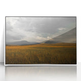 Golden Field Under Stormy Sky Wall Art | Rustic Farmhouse Decor | Nature Print