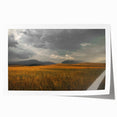 Golden Field Under Stormy Sky Wall Art | Rustic Farmhouse Decor | Nature Print