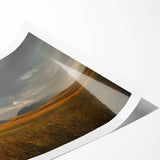 Golden Field Under Stormy Sky Wall Art | Rustic Farmhouse Decor | Nature Print