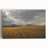 Golden Field Under Stormy Sky Wall Art | Rustic Farmhouse Decor | Nature Print