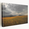 Golden Field Under Stormy Sky Wall Art | Rustic Farmhouse Decor | Nature Print