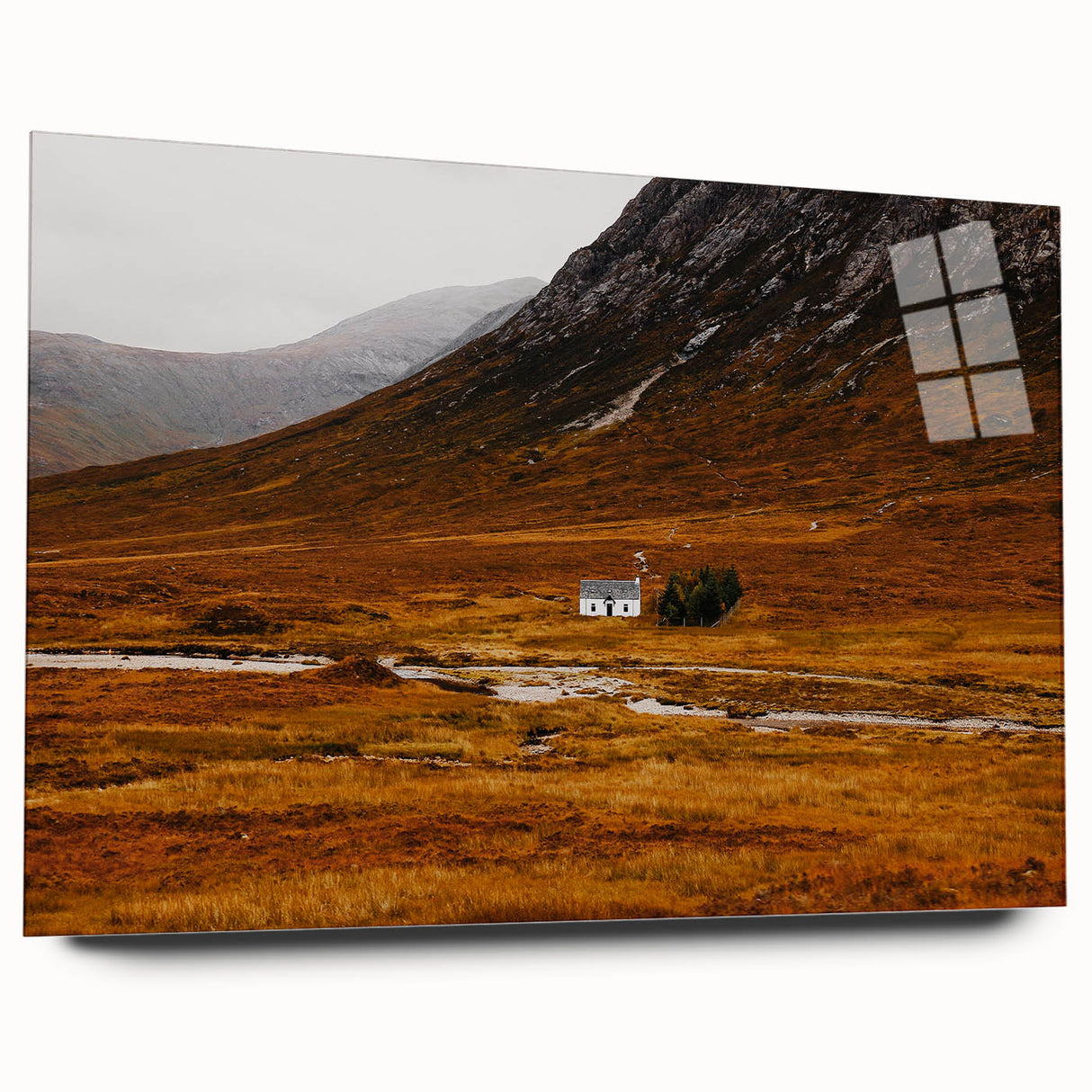 Solitary House in Golden Valley Wall Art | Rustic Farmhouse Decor | Nature Print