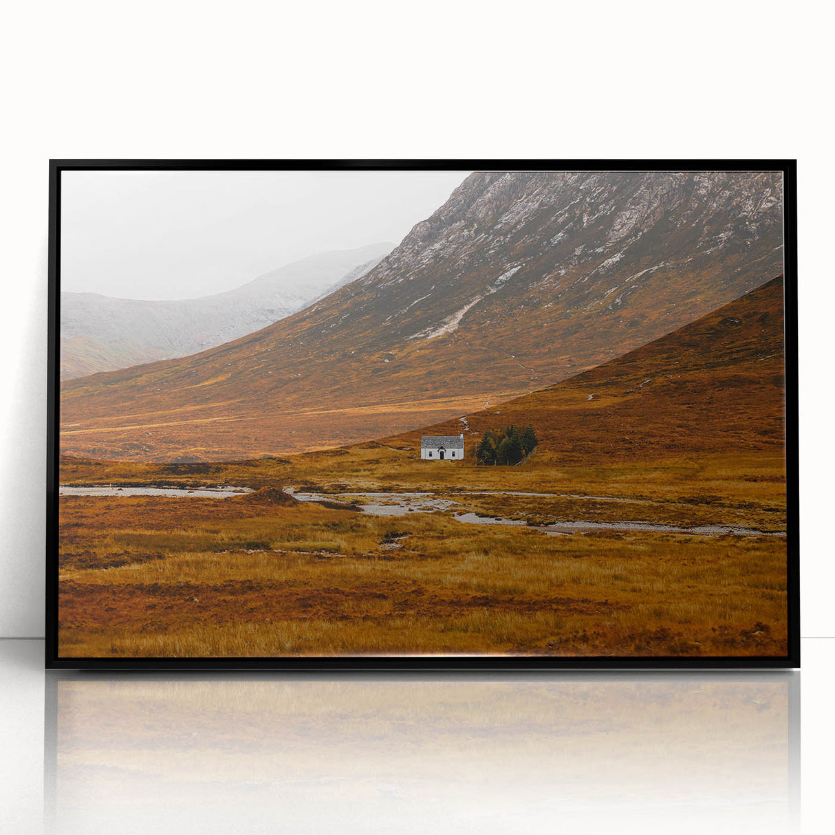 Solitary House in Golden Valley Wall Art | Rustic Farmhouse Decor | Nature Print