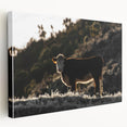 Lone Cow at Dusk Wall Art | Rustic Farmhouse Animal Decor | Nature Print