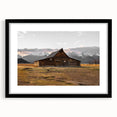 Rustic Barn with Mountain Backdrop | Farmhouse Wall Art | Vintage Landscape