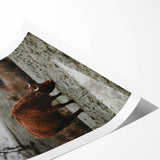 Rustic Wall Art of Highland Cow in Scenic Landscape | Farmhouse Decor