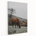 Rustic Wall Art of Highland Cow in Scenic Landscape | Farmhouse Decor