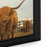 Highland Cow Rustic Wall Art - Farmhouse Decor for Cozy Country Homes