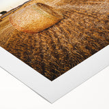 Golden Hay Bales Rustic Wall Art - Farmhouse Country Landscape Decor