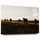 Rustic Cattle Herd Wall Art - Farmhouse Country Landscape Decor