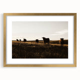 Rustic Cattle Herd Wall Art - Farmhouse Country Landscape Decor