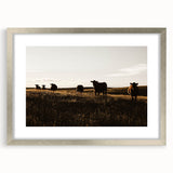 Rustic Cattle Herd Wall Art - Farmhouse Country Landscape Decor