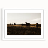 Rustic Cattle Herd Wall Art - Farmhouse Country Landscape Decor