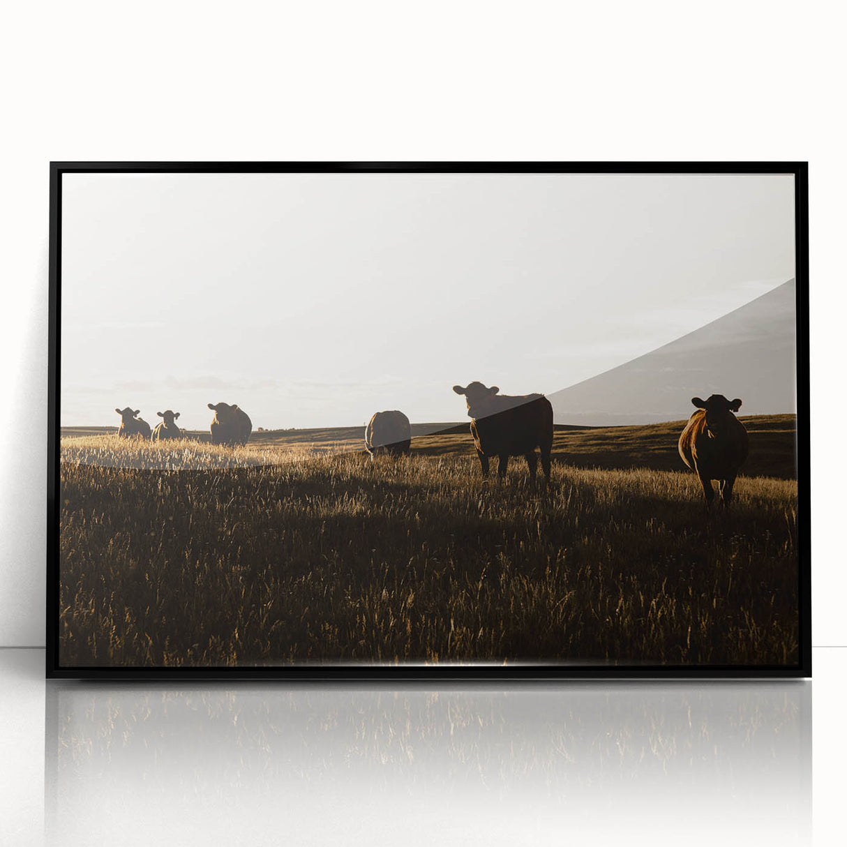 Rustic Cattle Herd Wall Art - Farmhouse Country Landscape Decor