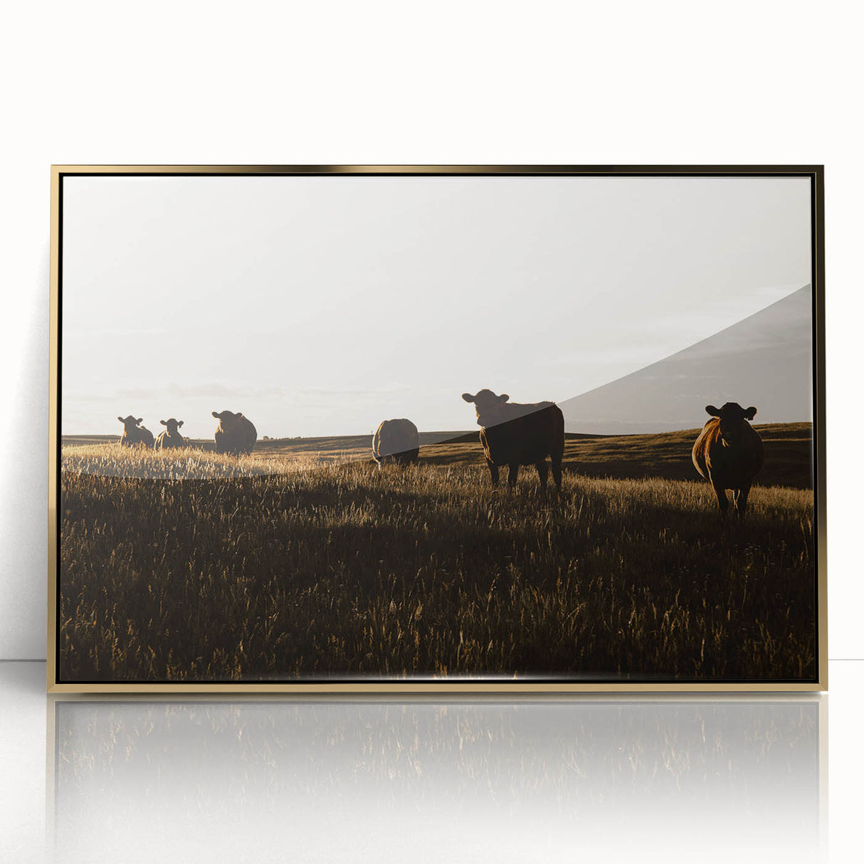 Rustic Cattle Herd Wall Art - Farmhouse Country Landscape Decor