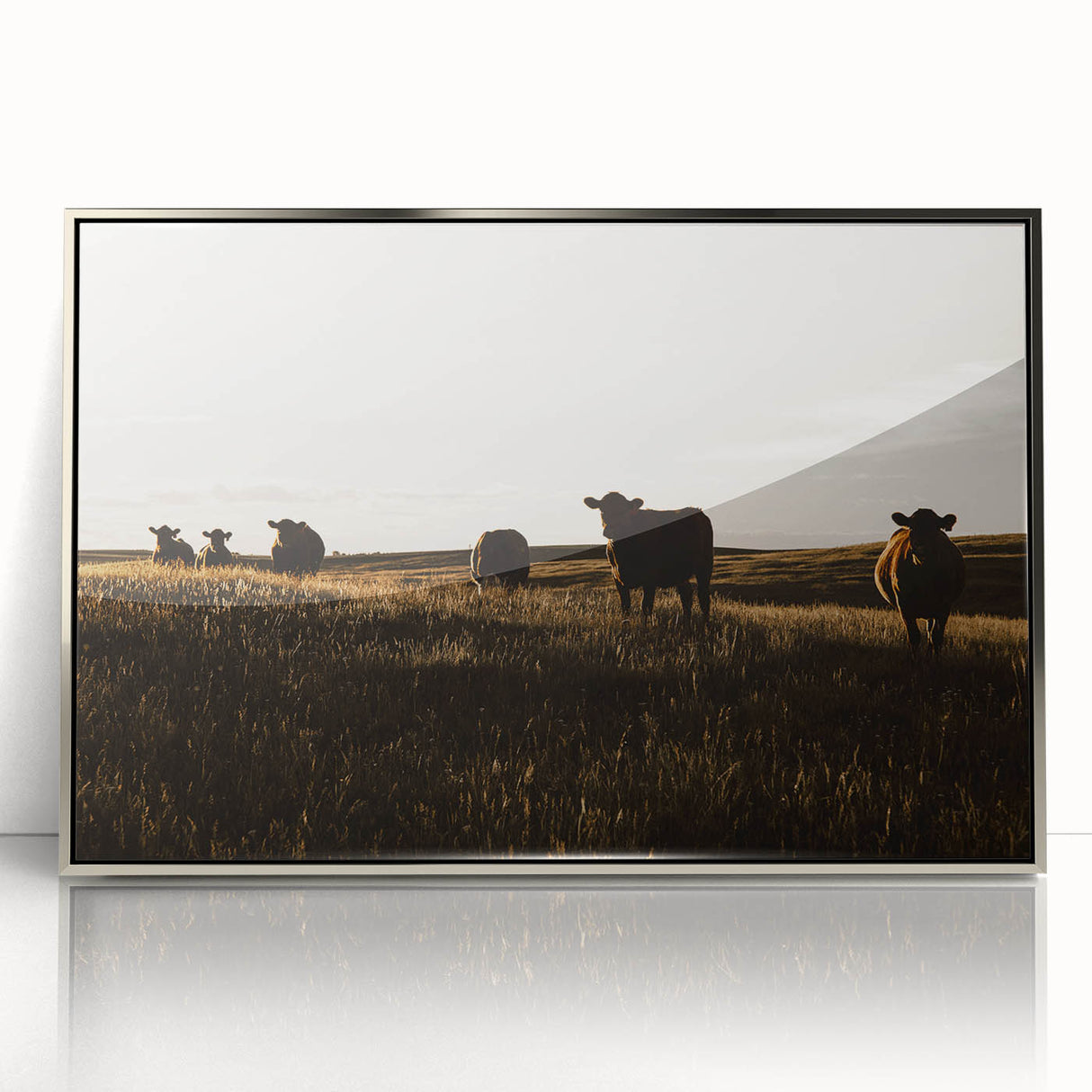 Rustic Cattle Herd Wall Art - Farmhouse Country Landscape Decor