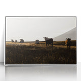 Rustic Cattle Herd Wall Art - Farmhouse Country Landscape Decor