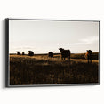 Rustic Cattle Herd Wall Art - Farmhouse Country Landscape Decor